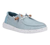 HEYDUDE Wendy Heathered Slub Tropical Linen/Lyocell/Cotton WoMens Blue Loafers - Size UK 7