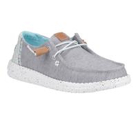 HEYDUDE Wendy Heathered Slub Tropical Linen/Lyocell/Cotton WoMens Grey Loafers - Size UK 6