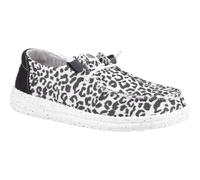 Heydude Wendy Leopard Cotton Blend Women's Black/Grey Loafers UK 7