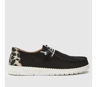 HEYDUDE wendy leopard trainers in black multi UK 4 (EU 37)