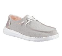 HEYDUDE Wendy Metallic Sparkle Rose Gold Slip On Shoes for Female - Size 4