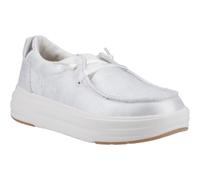 HEYDUDE Women's Wendy Nova Shimmer Shoes in White | Size: 6 HEYDUDE White 6