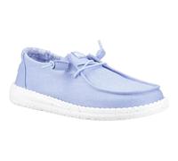 Heydude Wendy Stretch Canvas Textile Women's Hydrangea Blue Loafers UK 8