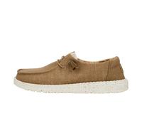 HEYDUDE Women's Wendy Canvas - Casual Slip-On Flat Shoes - Moccasin Style, Taupe, 4 UK