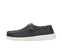 HEYDUDE Wendy Stretch Canvas Women's Slip-On Loafer Shoes, Black, 3 UK