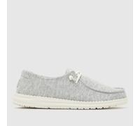 HEYDUDE Wendy Stretch Jersey Trainers in Light Grey UK 4 (EU 37)