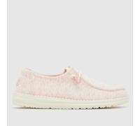 HEYDUDE Wendy Stretch Jersey Trainers in Pale Pink UK 8 (EU 41)