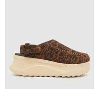 HEYDUDE Women's Delray Clog Trainers in Brown & Beige, Leopard Print, Size: 5 UK 5