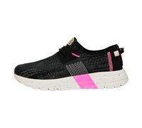 HEYDUDE - Women's Sirocco Sport Stripe Sneaker Shoe - Trainers with Easy-on Lace System, Black, 8 UK