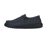 HEYDUDE - Women's Wendy Canvas - Casual Slip-On Flat Shoes - Moccasin Style - Moccasin Style, Black/Black, 6 UK