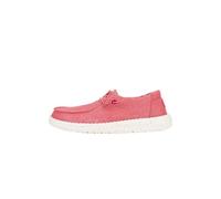 HEYDUDE - Women's Wendy Canvas - Casual Slip-On Flat Shoes - Moccasin Style, Washed Red, 7 UK