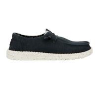 HEYDUDE - Women's Wendy Canvas - Casual Slip-On Flat Shoes - Moccasin Style - Moccasin Style, Black/White, 4 UK
