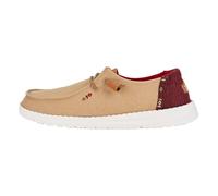 HEYDUDE Women's Wendy Chambray Boho - Casual Slip-On Flat Shoes - Moccasin Style, Brown, 8 UK