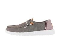 HEYDUDE - Women's Wendy Chambray Boho Wendy Slip-On Shoes, Black, 3 UK