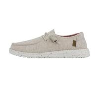 HEYDUDE Women's Wendy Chambray - Casual Slip-On Flat Shoes - Moccasin Style, White Nut, 6 UK