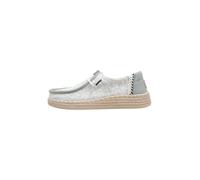 HEYDUDE Women's Wendy Espadrille Woven Loafer, Celadon Green/White, 10 UK