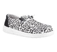 HEYDUDE Womens Wendy Leopard Slip On Ladies Shoes - Black - Size UK 5