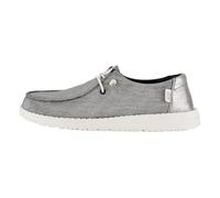 HEYDUDE - Women's Wendy Metallic Sparkle - Casual Slip-On Flat Shoes - Moccasin Style, Charcoal, 6 UK