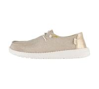 HEYDUDE wendy metallic sparkle trainers in gold UK 4 (EU 37)