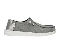 HEYDUDE - Women's Wendy Metallic Sparkle - Casual Slip-On Flat Shoes - Moccasin Style, Charcoal, 6 UK
