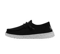 HEYDUDE Women's Wendy Slub CanvasMoc Toe Shoes, Black, 8.5 UK