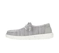HEYDUDE Women's Wendy Stretch Sox - Casual Slip-On Flat Shoes - Moccasin Style, Light Grey, 6 UK