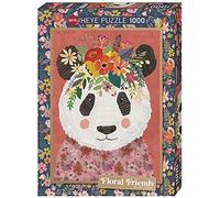 Heye Puzzles - 1000 pc - Floral Friends, Cuddly Panda