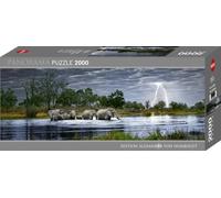 Heye Puzzles - Panorama, 2000 Pc - Herd of Elephants, Edition Humboldt