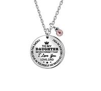 HEYEJET Daughter Jewellery To My Daughter Necklace from Dad Inspirational Gift Never Forget That I Love You Forever Birthday Gift Graduation Gifts