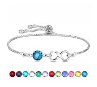 HEYEJET December Birthstone Bracelet - Birthday Gifts for Women Girls, Crystal Jewellery for Female Mum Daughter Sister Friends, Adjustable Link Chain