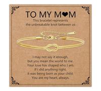 HEYEJET Love Knot Bracelet for Women and Girls Silver/Gold Snake Chain Jewellery Idea Gift for Woman Man Couple Birthday Christmas, Verstellbar, Stainless Steel, No Gemstone