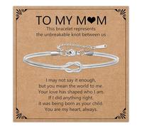HEYEJET Love Knot Bracelet for Women and Girls Silver/Gold Snake Chain Jewellery Idea Gift for Woman Man Couple Birthday Christmas, Verstellbar, Stainless Steel, No Gemstone