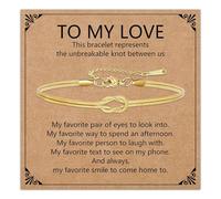 HEYEJET Love Knot Bracelet for Women and Girls Silver/Gold Snake Chain Jewellery Idea Gift for Woman Man Couple Birthday Christmas, Verstellbar, Stainless Steel, No Gemstone