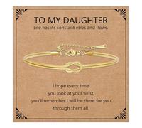 HEYEJET Love Knot Bracelet for Women and Girls Silver/Gold Snake Chain Jewellery Idea Gift for Woman Man Couple Birthday Christmas, Verstellbar, Stainless Steel, No Gemstone