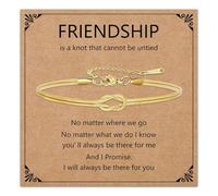 HEYEJET Love Knot Bracelet for Women and Girls Silver/Gold Snake Chain Jewellery Idea Gift for Woman Man Couple Birthday Christmas, Verstellbar, Stainless Steel, No Gemstone