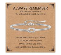 HEYEJET Love Knot Bracelet for Women and Girls Silver/Gold Snake Chain Jewellery Idea Gift for Woman Man Couple Birthday Christmas, Verstellbar, Stainless Steel, No Gemstone