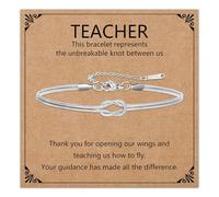 HEYEJET Love Knot Bracelet for Women and Girls Silver/Gold Snake Chain Jewellery Idea Gift for Woman Man Couple Birthday Christmas, Verstellbar, Stainless Steel, No Gemstone