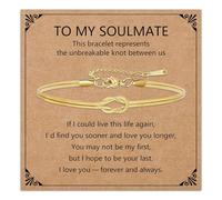 HEYEJET Love Knot Bracelet for Women and Girls Silver/Gold Snake Chain Jewellery Idea Gift for Woman Man Couple Birthday Christmas, Verstellbar, Stainless Steel, No Gemstone