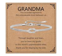 HEYEJET Love Knot Bracelet for Women and Girls Silver/Gold Snake Chain Jewellery Idea Gift for Woman Man Couple Birthday Christmas, Verstellbar, Stainless Steel, No Gemstone