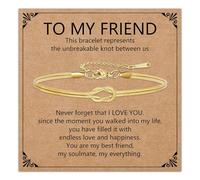 HEYEJET Love Knot Bracelet for Women and Girls Silver/Gold Snake Chain Jewellery Idea Gift for Woman Man Couple Birthday Christmas, Verstellbar, Stainless Steel, No Gemstone