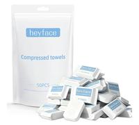 Heyface 50 PCS Compressed Towel Tablets,11.8”x11” Extra Large, Portable Disposable Face Towel, Super-Absorbent Compressed Towels for Travel, Camping, Hiking and Makeup Remover, Individual Packaging