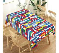 Heyfary National Hispanic Heritage Month Tablecloth Spanish Speaking Countries Flags Decoration Home Kitchen Dining Room Rectangular Table Cloth Decor-60×84inch