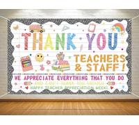 Heyfary Thank You Teachers and Staff Photo Booth Backdrop Teachers Appreciation W ecorations School Classroom Background Banner Wall Decor