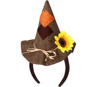 HEYFIZZ Scarecrow Hat Headband for Adults,Mini Scarecrow Costume Accessories for Women Halloween Cosplay,One Size