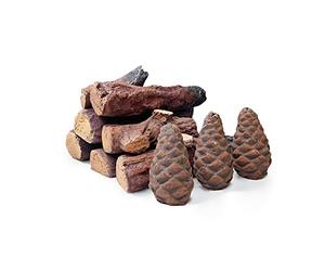 Heyfurni Ceramic Wood for Bioethanol Fireplace, 10 Pieces Smokeless Fire Logs, Gas Fireplace Logs, Decorative Ceramic Log Set for Indoor and Outdoor Use, Gas Inserts, Vented, Electric, Ethanol