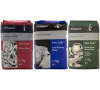 HEYGATES Bundle - Plain, Self Raising & White Bread Flour - 3 x 1.5kg