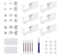 Heygueo 43 Pcs Ear Piercing Kit Disposable,Ear Piercing Gun Kit with Self Earrings and Earrings Needle,Gold Set with Sterile Multi-Sized Hypoallergenic Ears Studs and Povidone-Iodine Pad