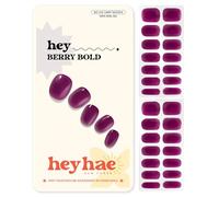 Heyhae Semi Cured Gel Nail Strips - Hey, Berry Bold | Purple Jelly | Sun Cured No UV Light Needed, Salon Quality, Easy Apply & Remove | 28 Strips Prep Pad Nail File Wooden Stick