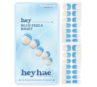 Heyhae Semi Cured Gel Nail Strips | No LED Lamp Needed | Blue, French | Easy Apply & Remove, Salon Quality | Includes 28 Strips, 2 Prep Pads, Nail File & Wooden Stick - Hey, Blue Feels Right