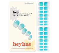 Heyhae Semi Cured Gel Nail Strips | No LED Lamp Needed | Ombre, Blue, Spring | Easy Apply & Remove, Salon Quality | Includes 28 Strips, 1 Prep Pads, Nail File & Wooden stick - Hey, Blue Me Away